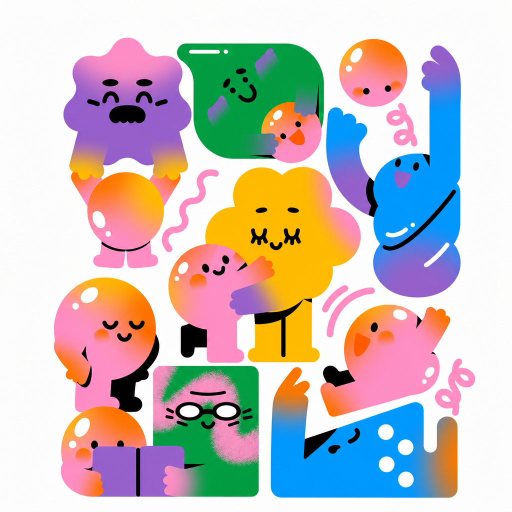 The ParentNest family of blob-monster characters